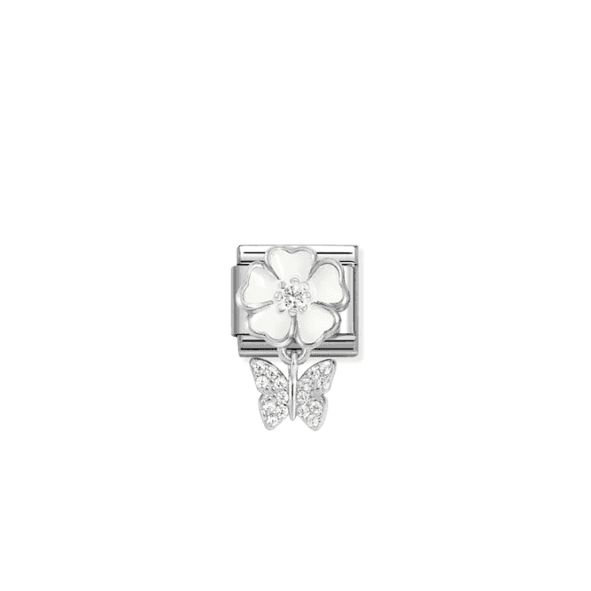 Nomination Jewellery Nomination White Flower & Butterfly Zirconia Charm 331814/05