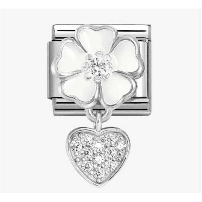 Nomination Jewellery Nomination White Flower & Heart Zirconia Charm 331814/04