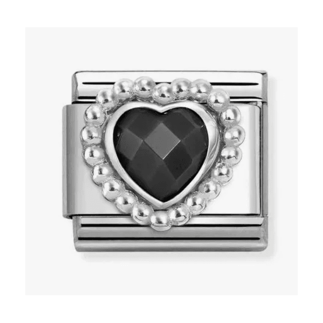 Nomination Jewellery Nomination Black Beaded Heart Zirconia Charm 330606/011
