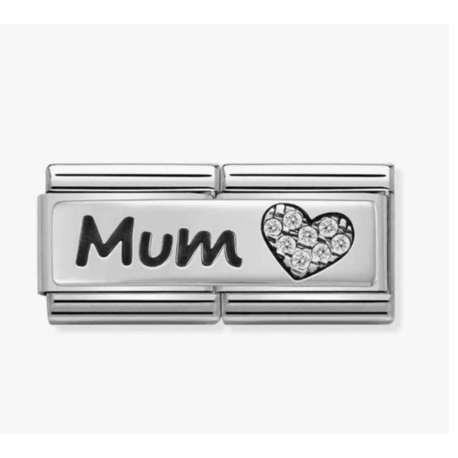 Nomination Jewellery Nomination Double Link Mum & Heart Zirconia Charm 330731/07