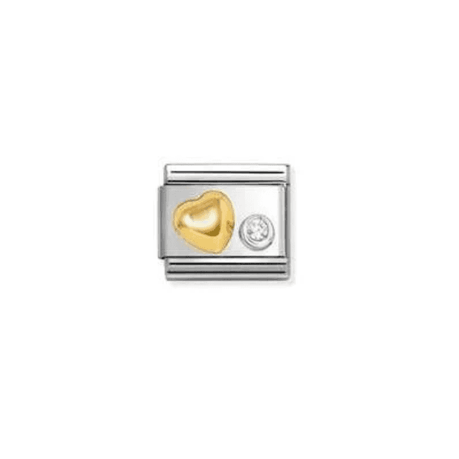 Nomination Jewellery Raised White Heart Pendant Charm 630301/02