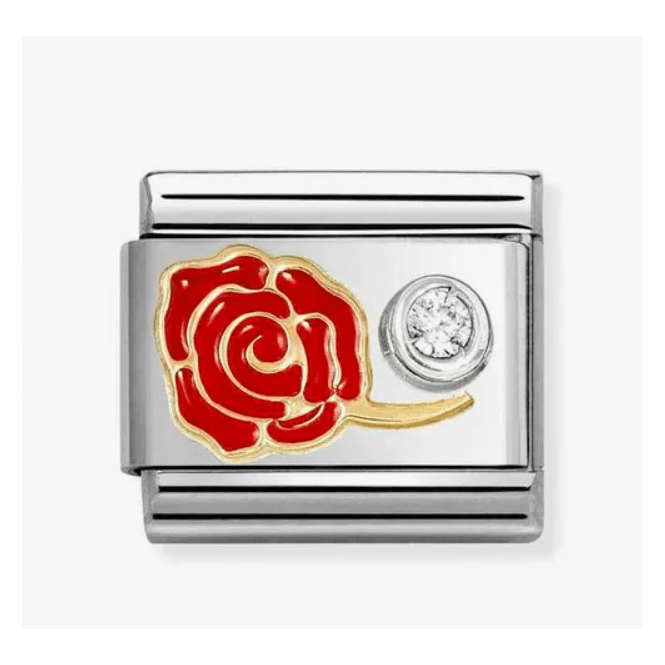 Nomination Jewellery Enamel Red Rose Zirconia Charm 630302/06