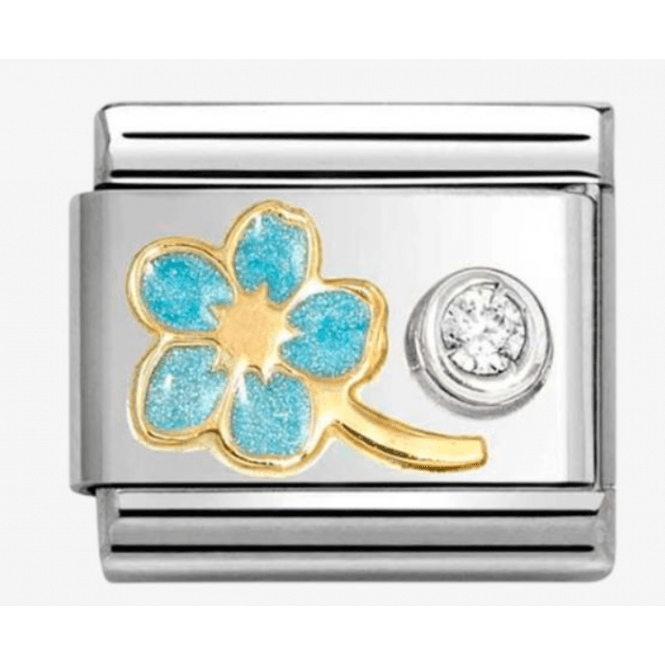 Nomination Jewellery Nomination Classic Gold Zirconia Blue Myosotis Charm 630302/09