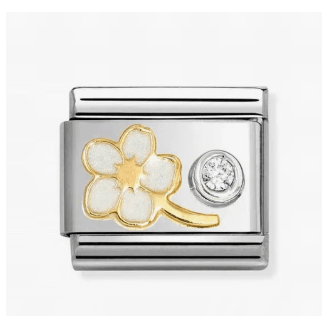 Nomination Jewellery Nomination Classic Gold Zirconia White Myosotis Charm 630302/10