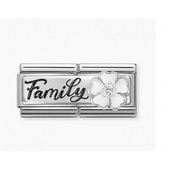 Nomination Jewellery Nomination Double Family & White Flower Pendant Charm 330734/17