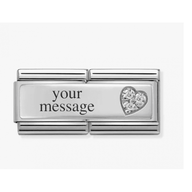 Nomination Jewellery Nomination Silver Engravable Heart Double Charm 330731/09