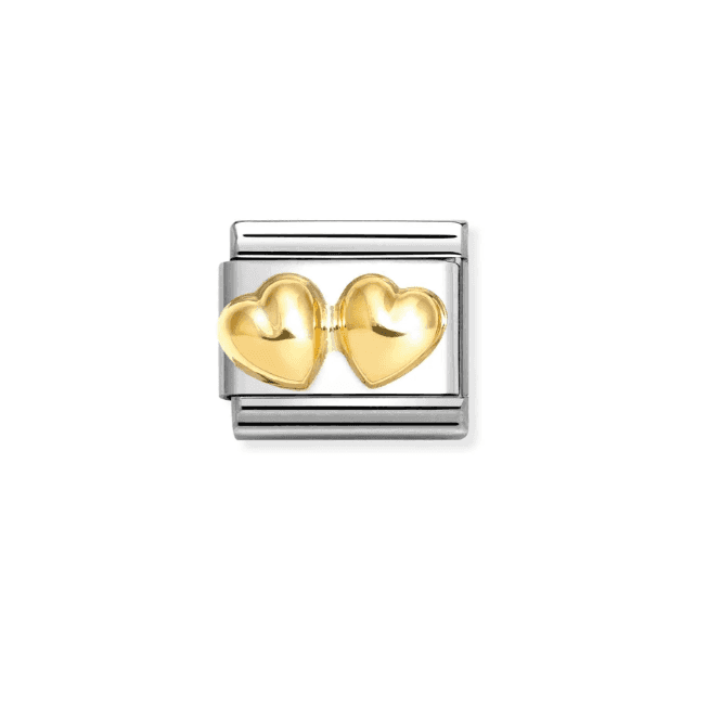 Nomination Jewellery Nomination Classic Gold Double Rounded Hearts Charm 030116/23