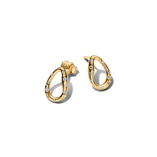 Pandora Organically Shaped Stone-Set Oval Earrings 264659C01