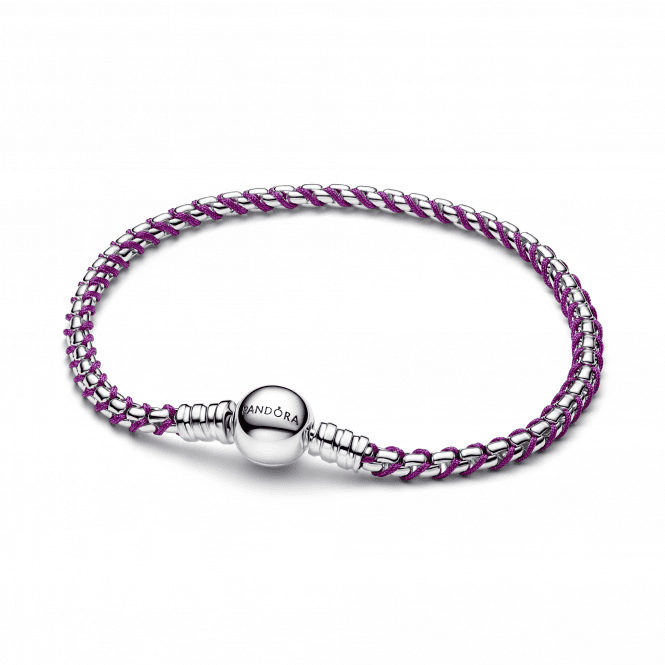Pandora Purple Cord Box Chain Bracelet 593816C03