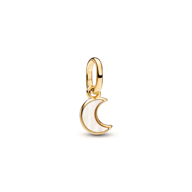 Pandora White Crescent Moon Mini Dangle Charm 764614C01