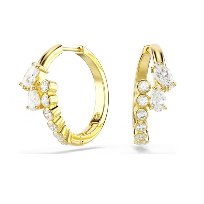 Swarovski Mesmera Hoop White 18K Gold Tone Earrings 5761975