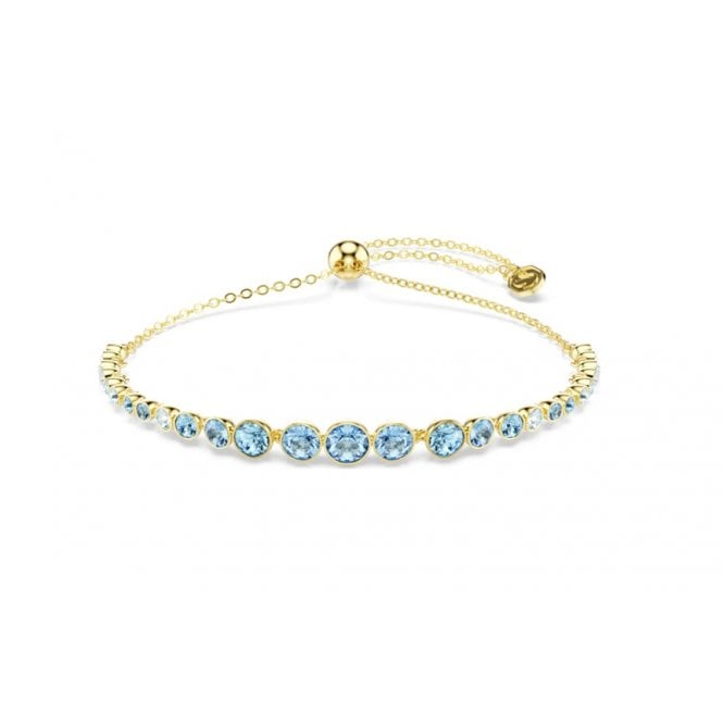 Swarovski Imber Round Cut Blue 18K Gold Finish Bracelet 5757824