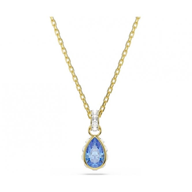 Swarovski Chroma Pear Cut Blue 18K Gold Finish Pendant 5757786