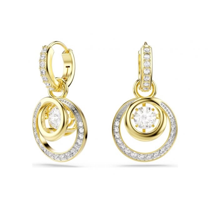 Swarovski Hyperbola Round Cut 18K Gold Finish Earrings 5738249