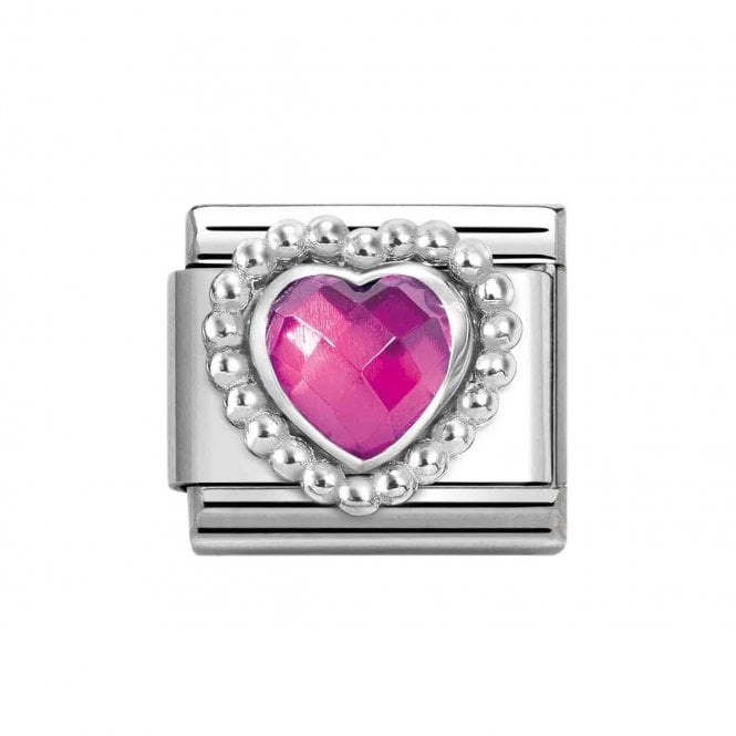 Nomination Jewellery Nomination Fuchsia Beaded Heart Zirconia Charm 330606/030