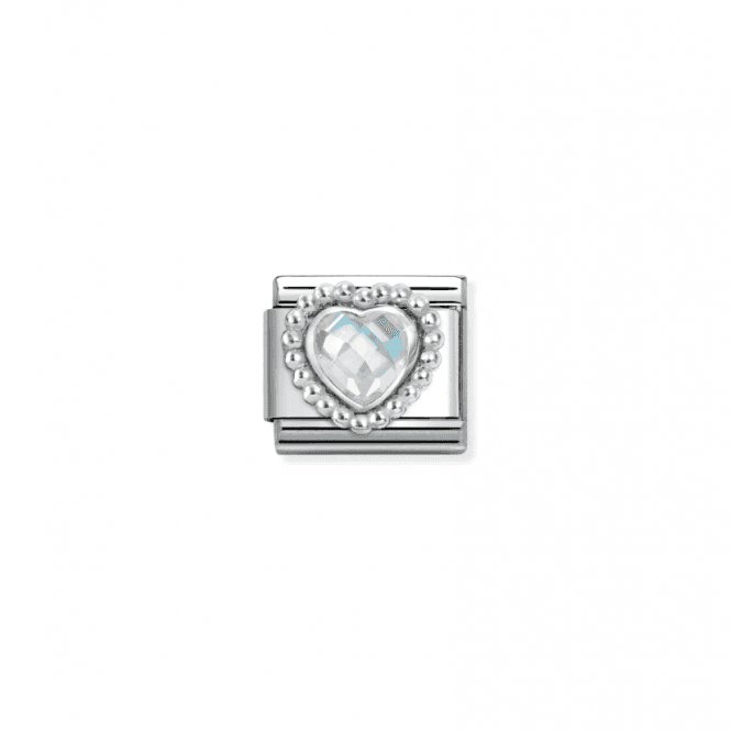 Nomination Jewellery Nomination Clear Beaded Heart Cubic Zirconia Charm 330606/010