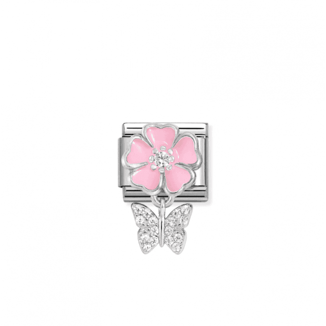 Nomination Jewellery Nomination Pink Flower & Butterly Zirconia Charm 331814/02