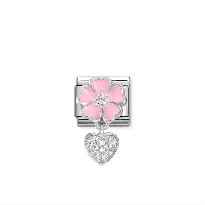 Nomination Jewellery Nomination Pink Flower & Heart Zirconia Charm 331814/01