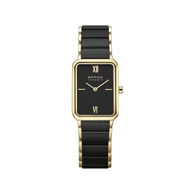Bering Ceramic Ladies Black Rectangular Watch 17423-741