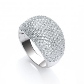 J Jaz Cocktail Ring White JZR005