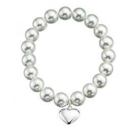 Pearl Shell and Sterling Silver Heart Bracelet B3792W