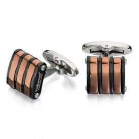 Fred Bennett Stainless Steel Stripe Cufflinks V503