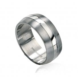 Fred Bennett Brushed and Polished Band Ring R2510