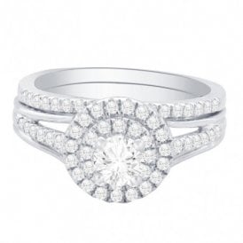 9ct WG Diamond Bridal Set Ring