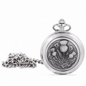 Pewter Thistle Quartz Pocket Watch PW102Q