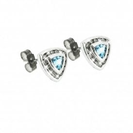 Blue Topaz and Diamonds Earrings