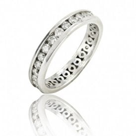 9ct White Gold 1ct Diamond Full Channel Eternity Ring