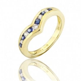 Diamond Ring Sapphire Wishbone
