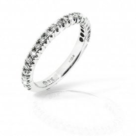 9ct White Gold Half Eternity Ring
