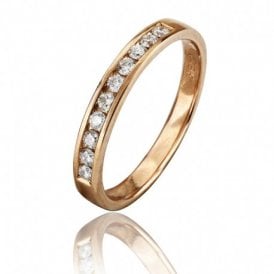 9ct Rose Gold Diamond Channel Set Ring