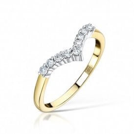 9 Stone Wishbone Diamond Ring