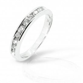 9ct White Gold Channel Set Ring