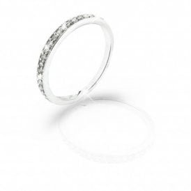 9ct White Gold Diamond Half Eternity Ring