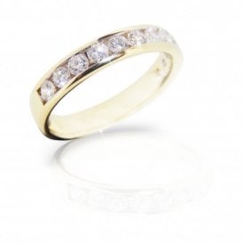 9ct Yellow Gold 12 Stone Diamond Eternity Ring