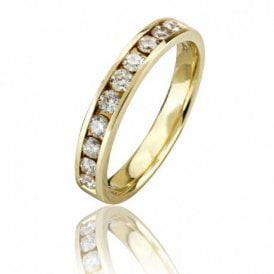 Diamond Ring Eternity 10 Stone Gold