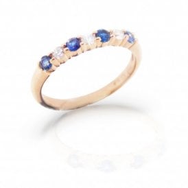 9ct Rose Gold Diamond and Sapphire Eternity Ring
