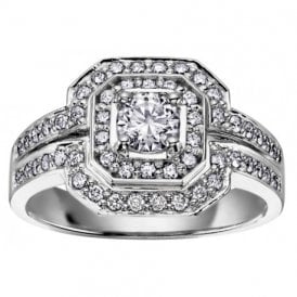 18ct White Gold Diamond Cluster Ring