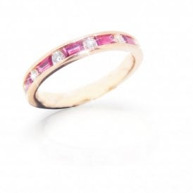 9ct Yellow Gold Ruby and Diamond Eternity Ring