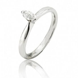 Solitaire Diamond Ring Marquise Cut