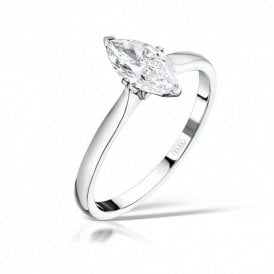 Marquise Cut Solitaire Diamond Ring