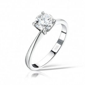 Round Tiffany Set Solitaire Diamond Ring