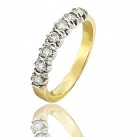 Diamond Band 7 Stone Round Cut