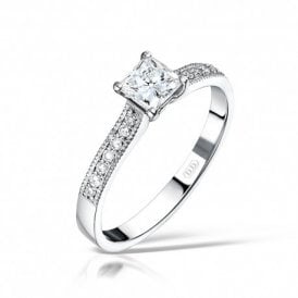 Princess Cut Solitaire Diamond Ring