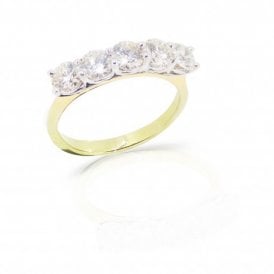 18ct Yellow Gold 5 Stone Diamond Ring