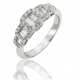 Diamond Ring Baguette Cut Cluster