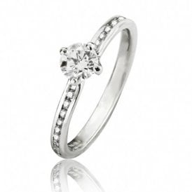 Solitaire Diamond Ring Compass Setting